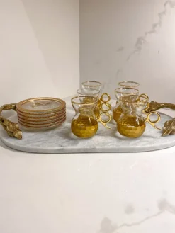 Inspire Me! Home Decor Glass Canisters With Gold Knot Design And Marble Lid (3 Sizes) Sale