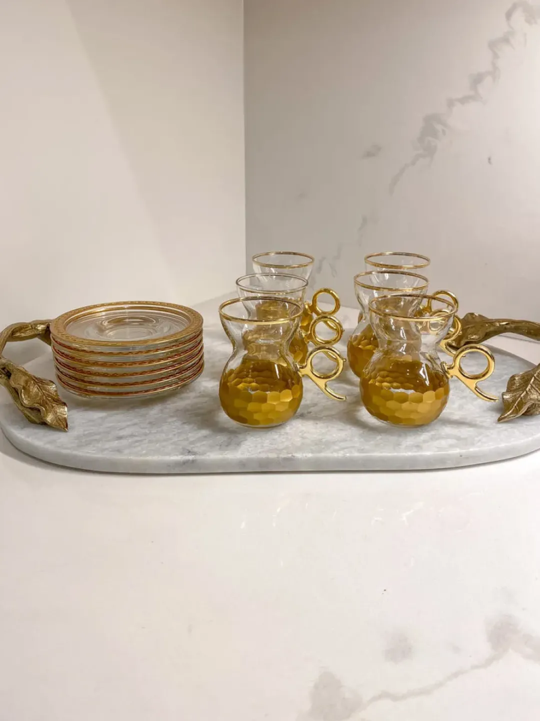 Inspire Me! Home Decor Glass Canisters With Gold Knot Design And Marble Lid (3 Sizes) Sale