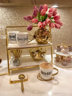 Inspire Me! Home Decor Glass Canisters With Gold Linear Details (3 Sizes) Clearance