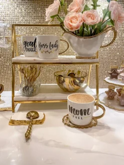 Inspire Me! Home Decor Glass Canisters With Gold Linear Details (3 Sizes) Clearance