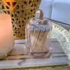 Inspire Me! Home Decor Glass Candle Holders With Gold Ruffle Detail (2 Sizes) Discount