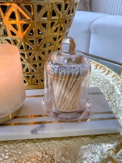 Inspire Me! Home Decor Glass Candle Holders With Gold Ruffle Detail (2 Sizes) Discount