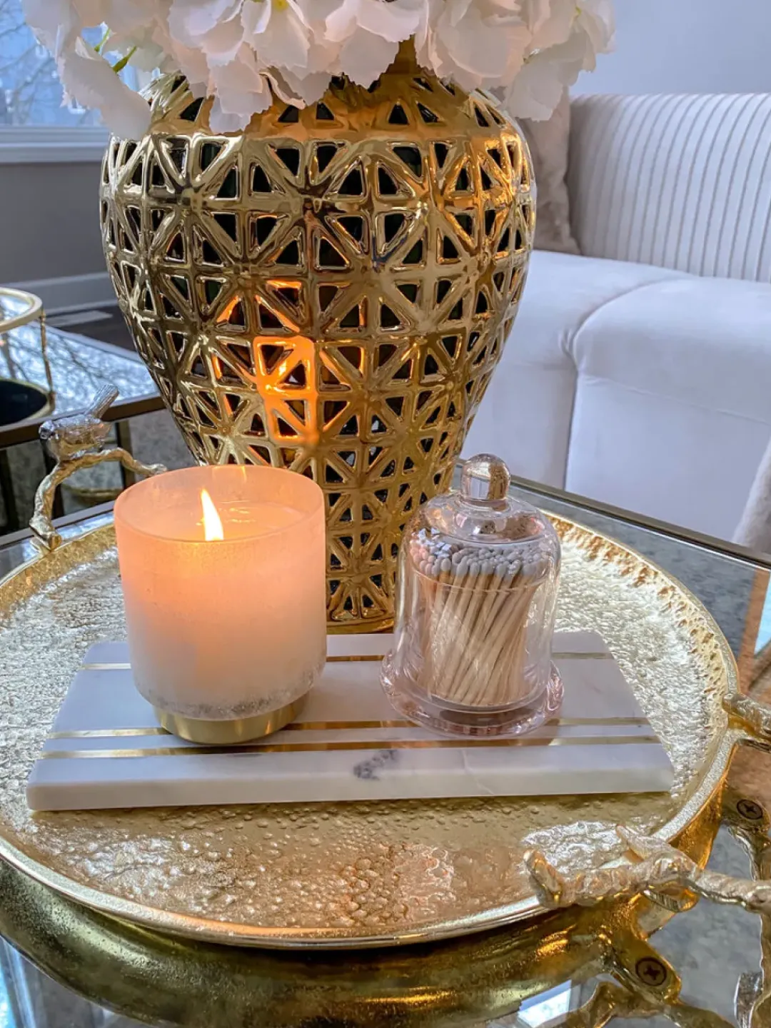 Inspire Me! Home Decor Glass Candle Holders With Gold Ruffle Detail (2 Sizes) Discount