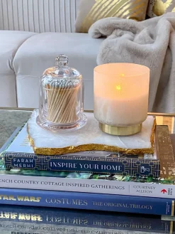 Inspire Me! Home Decor Glass Candle Holders With Gold Ruffle Detail (2 Sizes) Discount