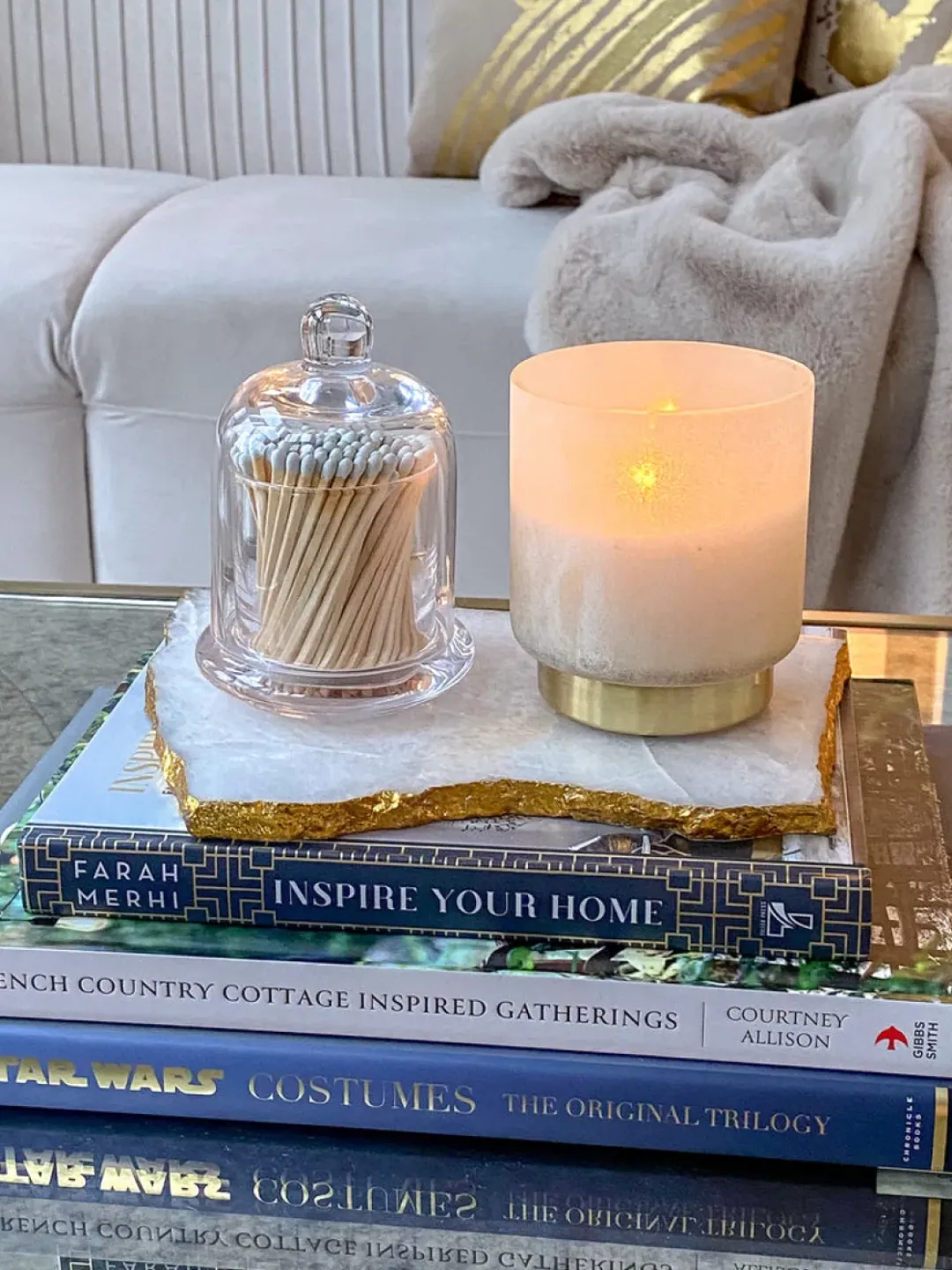 Inspire Me! Home Decor Glass Candle Holders With Gold Ruffle Detail (2 Sizes) Discount