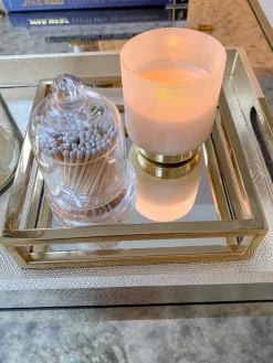 Inspire Me! Home Decor Glass Candle Holders With Gold Ruffle Detail (2 Sizes) Discount