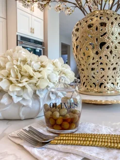 Inspire Me! Home Decor Glass Decanter With Round Marble Topper And Base Discount