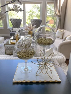 Inspire Me! Home Decor Glass Hurricane/Faux Floral Vase With Gold Twig Design (3 Sizes) Sale
