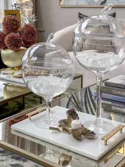 Inspire Me! Home Decor Glass Hurricane/Faux Floral Vase With Gold Twig Design (3 Sizes) Sale