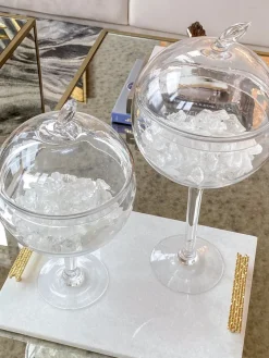Inspire Me! Home Decor Glass Hurricane/Faux Floral Vase With Gold Twig Design (3 Sizes) Sale