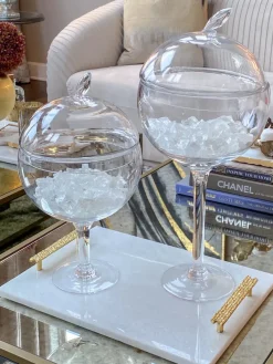 Inspire Me! Home Decor Glass Hurricane/Faux Floral Vase With Gold Twig Design (3 Sizes) Sale