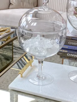 Inspire Me! Home Decor Glass Hurricane/Faux Floral Vase With Gold Twig Design (3 Sizes) Sale
