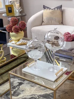 Inspire Me! Home Decor Glass Hurricane/Faux Floral Vase With Gold Twig Design (3 Sizes) Sale