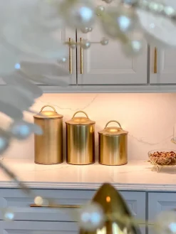 Inspire Me! Home Decor Glass Jar W/ Gold Lid (2 Sizes & 2 Colors) Discount