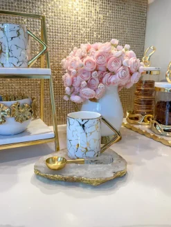Inspire Me! Home Decor Glass Mug With Gold Pomegranate Handle And Silver Metal Base Outlet