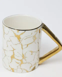 Inspire Me! Home Decor Glass Mug With Gold Pomegranate Handle And Silver Metal Base Outlet