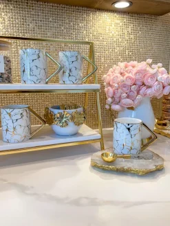 Inspire Me! Home Decor Glass Mug With Gold Pomegranate Handle And Silver Metal Base Outlet