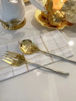 Inspire Me! Home Decor Glass Textured Dessert Plate With Gold Trim Discount