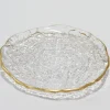 Inspire Me! Home Decor Glass Textured Dinner Plate With Gold Trim Online