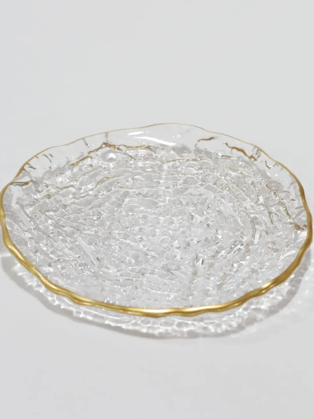 Inspire Me! Home Decor Glass Textured Dinner Plate With Gold Trim Online