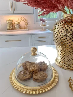 Inspire Me! Home Decor Glass Tray With Metal Leaf Design Hot