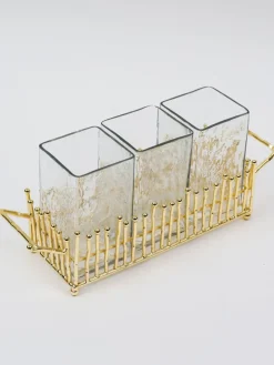 Inspire Me! Home Decor Glass Tray With Hammered Gold Edge Best