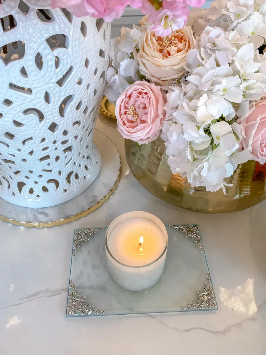 Inspire Me! Home Decor Glass Tray W/ Silver Corner Details And Swarovski Crystals Sale