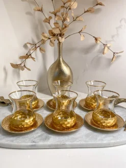 Inspire Me! Home Decor Glass Vase With Gold Base New