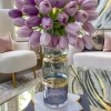 Inspire Me! Home Decor Glass Vase With Gold Rim And Base (2 Sizes) Sale