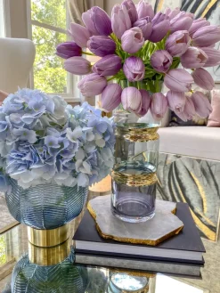 Inspire Me! Home Decor Glass Vase With Gold Rim And Base (2 Sizes) Sale
