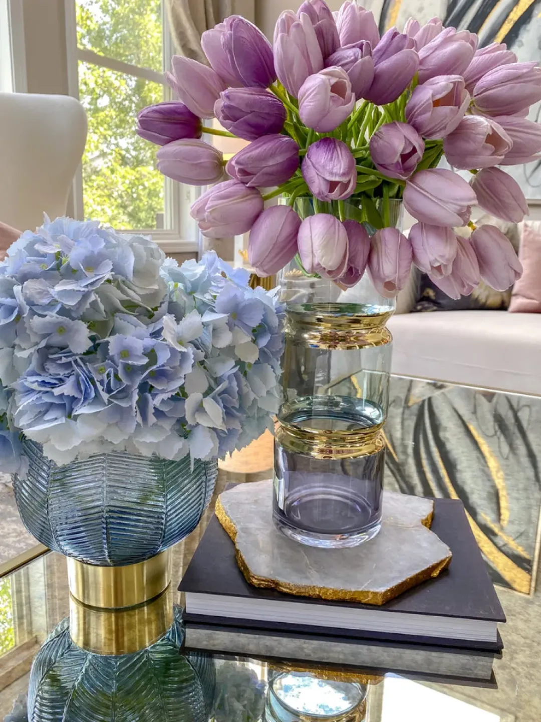 Inspire Me! Home Decor Glass Vase With Gold Rim And Base (2 Sizes) Sale