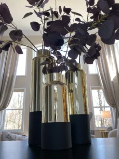 Inspire Me! Home Decor Glass Vase With Metallic Gold Details Best