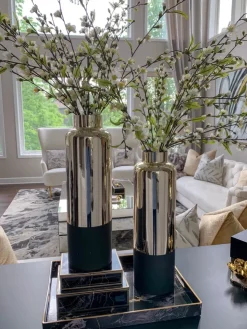 Inspire Me! Home Decor Glass Vase With Metallic Gold Details Best