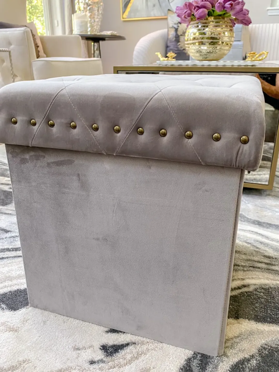 Inspire Me! Home Decor Gold Anastasia Storage Ottoman (4 Colors) Sale