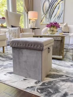 Inspire Me! Home Decor Gold Anastasia Storage Ottoman (4 Colors) Sale