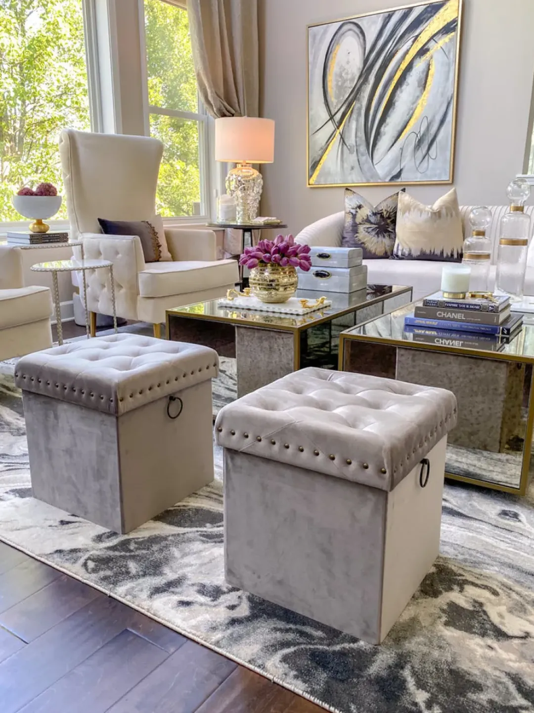 Inspire Me! Home Decor Gold Anastasia Storage Ottoman (4 Colors) Sale