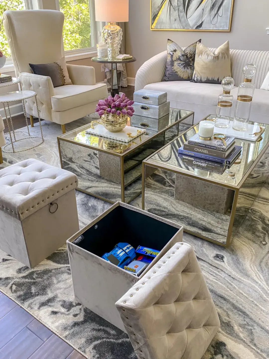 Inspire Me! Home Decor Gold Anastasia Storage Ottoman (4 Colors) Sale