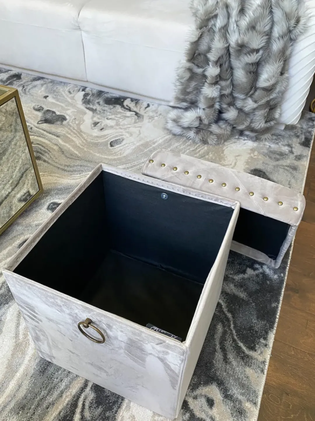 Inspire Me! Home Decor Gold Anastasia Storage Ottoman (4 Colors) Sale