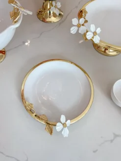 Inspire Me! Home Decor Gold And White Jar With Lid (2 Sizes) New