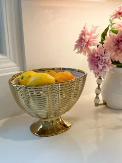 Inspire Me! Home Decor Gold And White Opaque Charger Online
