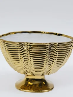 Inspire Me! Home Decor Gold And White Opaque Charger Online