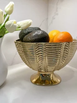 Inspire Me! Home Decor Gold And White Opaque Charger Online