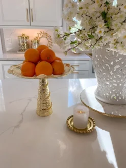 Inspire Me! Home Decor Gold And White Stand New