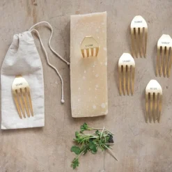 Inspire Me! Home Decor Gold And White Enameled Metal Tea Spoon Rest Hot