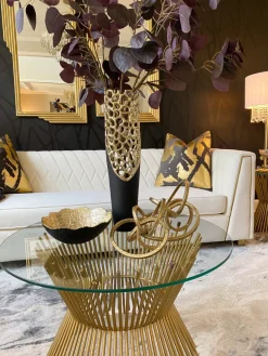 Inspire Me! Home Decor Gold And Colorful Glass Vase Clearance