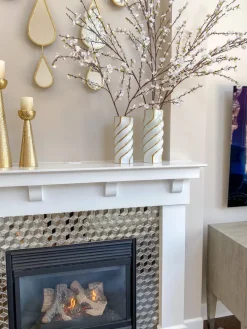 Inspire Me! Home Decor Gold And White Lattice Tapered Vase (2 Sizes) Sale