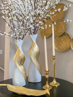 Inspire Me! Home Decor Gold And White Octagon Vase Online