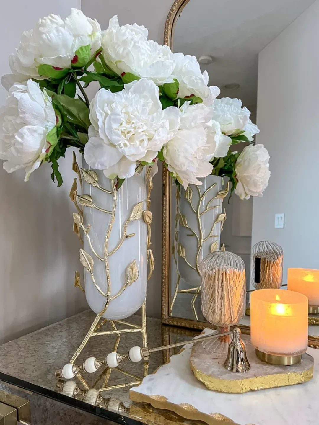 Inspire Me! Home Decor Gold And White Twisted Vase (2 Sizes) Hot