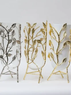 Inspire Me! Home Decor Gold And White Twisted Vase (2 Sizes) Hot