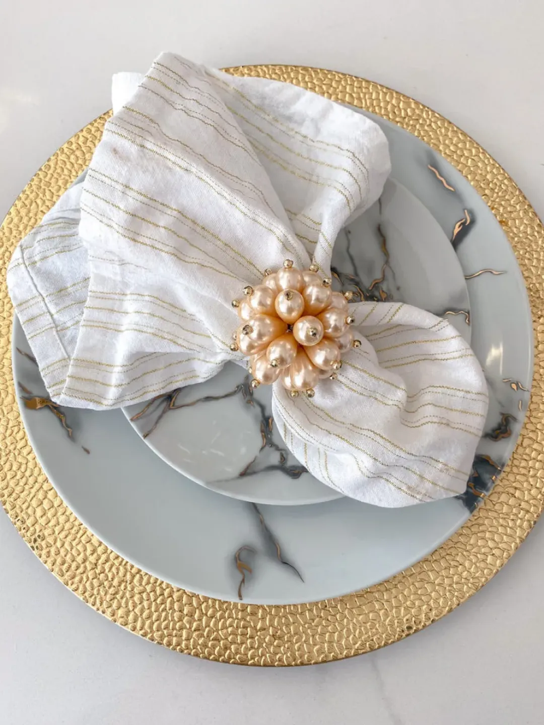 Inspire Me! Home Decor Gold Beaded Mini Cupcake Stand Fashion